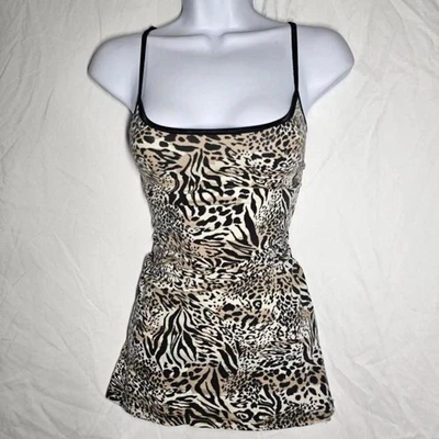 Vintage y2k animal print mcbling form fit tank top - Image 1 of 4