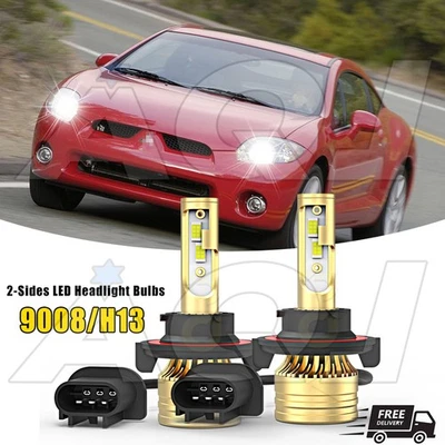 For Mitsubishi Eclipse 2006-2012 LED Headlight Kit High/Low-Beam Bulbs White Foto 1 de 4
