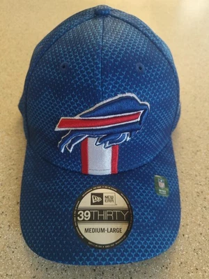 New Era 39THIRTY NFL Buffalo Bills 蓝色 Sideline On Field 帽子男式 M/L 码 — 第 1/4 张图片