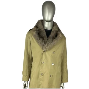 Men’s New Zealand Opposum Lined Raincoat, Sz M, Certified Vintage Fur - Picture 1 of 9
