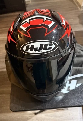 Шлем мотоциклетный HJC C 10 черный и красный. Как новый.  Размер M - Изображение 1 из 4