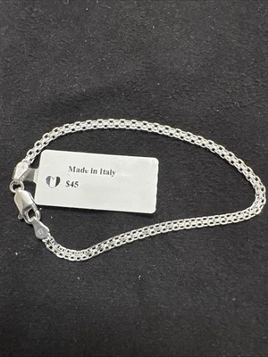 "Pulsera italiana de plata de ley 925 de 6""" Foto 1 de 2
