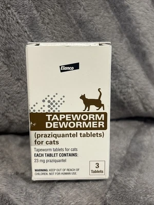 Новый Elanco ленточный червь Dewormer 3 praziquantel таблетки для кошек срок годности 11/28 + 6 месяцев - Изображение 1 из 4