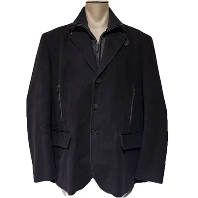 Abrigo de coche Cole Haan para hombre de algodón pesado en capas talla XXL marrón espresso Foto 1 de 4