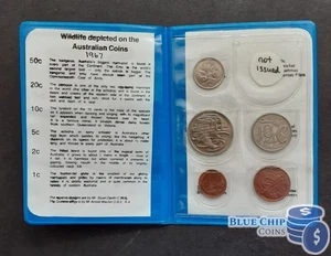 1967 UNC ROYAL AUSTRALIAN MINT BLUE 5 COIN MINT SET FOLDER - Bild 1 von 5