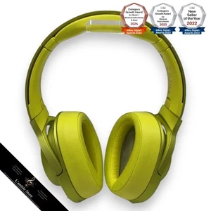 Sony h.ear On Wireless NC MDR100ABN Yellow Lime Headphones - Picture 1 of 7