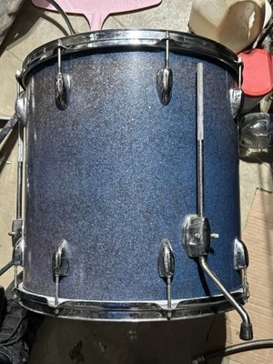 16 x 16" Slingerland? Stewart? MIJ? Tambor Tom Blue Sparkle Floor Foto 1 de 4