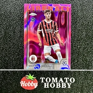 TOPPS CROMO UEFA 2024-25 MATTIA LIBERALI RC/250 ROSA REFRACTOR LAVA AC MILAN - Imagen 1 de 2