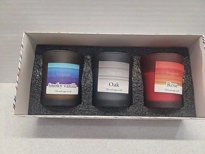 Citronella Candles 100% Soy Wax Set Of 3 Vanilla Oak Rose Votives Original Box - Image 1 of 4