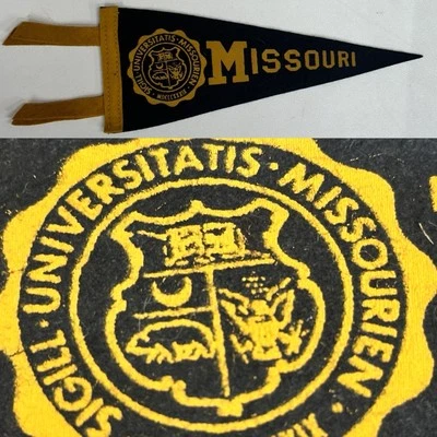 Mini banderín vintage de los años 50 de Missouri Tigers Mizzou University 3,5x9 pulgadas Foto 1 de 4