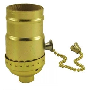 Lamp Parts ON/OFF PULL CHAIN Medium Base Socket-Polished Gilt Finish - Picture 1 of 2