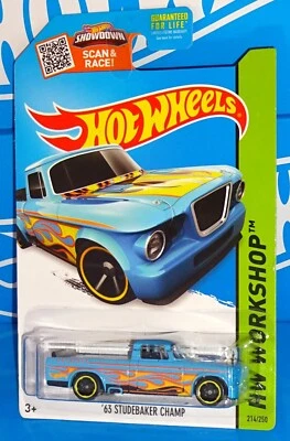 Hot Wheels 2015 Heat Fleet Series #214 '63 Studebaker Champ azul claro Foto 1 de 2