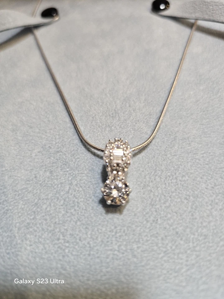 Collar Epifanía Plata 925 18" y Colgante Piedra Transparente Foto 1 de 3