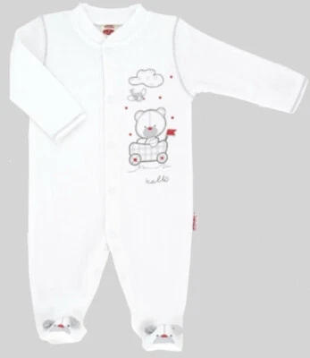 MAKOMA NEU Baby Jungen Mädchen Strampler Schlafanzug Einteiler Gr. 56 62 68 Bärchen