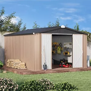 Metal Storage Shed for Ourdoor Steel House Tools Shed w/Lockable Door Yard Patio - Picture 1 of 209