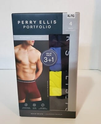 Трусы-боксеры Perry Ellis 4 из микрофибры XLarge (40–42) черные/синие/желтые/D синие XL - Изображение 1 из 4