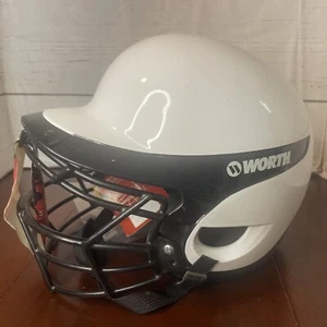 WORTH (WLBH) Fastpitch White Glossy Batting Helmet 6 3/4-7 7/8 White Black Trim - Picture 1 of 13