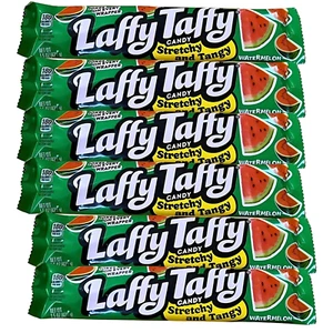 Paquete de 6 barras de sandía Laffy Taffy - caramelos retro masticables - 1,5 oz cada una con chistes - Imagen 1 de 1