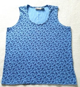 Faded Glory ~ Women's Tank Top ~ Size ~ X-Large ~ Blue ~ Paisley - Picture 1 of 4
