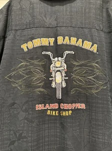 Tommy Bahama Limited Edition Black Silk Shirt Mens 2XL Island Chopper Bike Shop - Picture 1 of 22