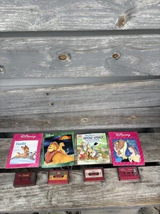 Disney Read Along Storybook Cassette & Book Lot Of 4 Lion King Bambi Snow White - Picture 1 of 5