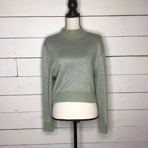 Nuevo suéter nocturno estrellado Free People recortado, helecho esmerilado verde, pequeño para mujer - Imagen 1 de 7