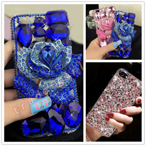 For Google Phones Luxury Handmade Gems Glitter Bling Diamond Sparkle Rose Case 