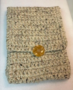 Handmade Crochet Tablet PC or IPAD Cover - Thick Machine Wash-Big Button Closure - Picture 1 of 6