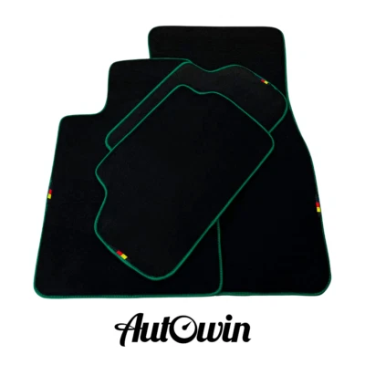 Alfombrillas negras marca AutoWin para BMW Serie 7 F01 (2008-2015) molduras verdes Foto 1 de 4