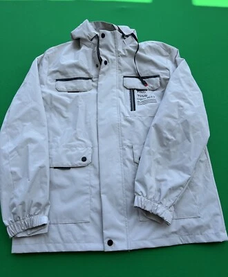 Leduntino Hombre Moda Informal Chaqueta Cortavientos Cálida Color Marfil Grande Foto 1 de 4