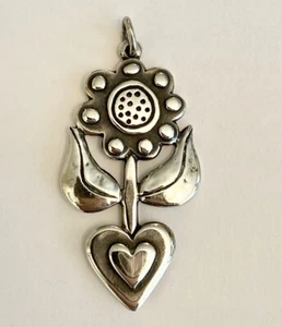 ❤️JAMES AVERY AUSVERKAUFT ~ X- Großer Blumen ANHÄNGER SILBER ~ SELTEN ~ mit JA BOX❤️ - Bild 1 von 7