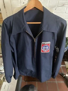 Chaqueta De Colección LONDON FOG Aviador Azul Oscuro Cremallera US Air Force PARCHE 44 L EE. UU. NUEVA SIN ETIQUETAS - Imagen 1 de 7