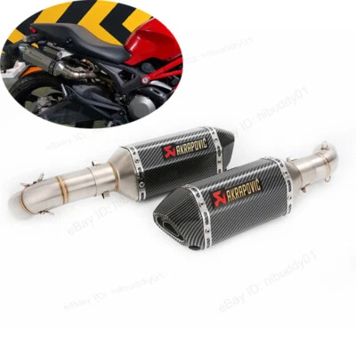 Tubo silenciador de doble salida puntas de escape para Ducati Monster 696 659 796 795 1100 Foto 1 de 4