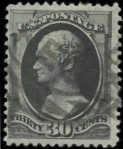 Estampilla de billete Alexander Hamilton de Scott 165, 30 centavos de 1874 - usada - Imagen 1 de 2