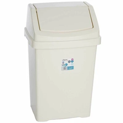 PLASTIC SWING TOP BIN WASTE 5L 8L 15L 25L 50L RUBBISH DUST HOME KITCHEN OFFICE - Image 1 of 4