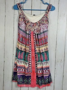 Sky Brand Nafiens Printed Mini Dress Small Multicolor Off Shoulder Rayon Blend - Picture 1 of 10