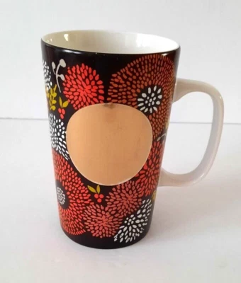 Starbucks Dot Collection Brown / Gold Floral 16 oz Ceramic Coffee Mug Cup 2014 - Image 1 of 4