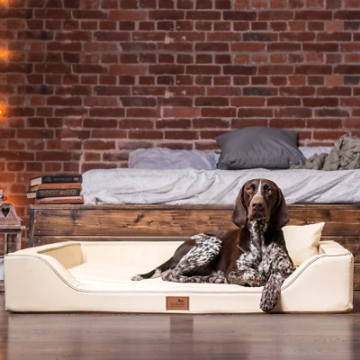 tierlando® Orthopädisches LUXUS-Hundebett MELODY LATEX Anti-Haar Kunstleder