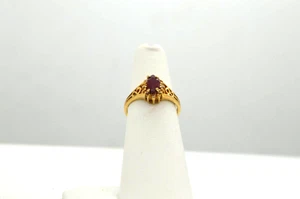 14k Vintage  Oval Ruby Ring with Diamonds (ch1087) - Picture 1 of 2