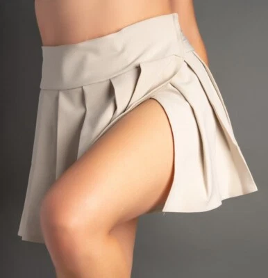 Falda REGULAR MINI plisada a cuadros (caqui) Foto 1 de 4