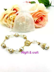 24 Guadalupe Angel Rosaries Baptism Favors Rosario Recuerdos Bautizo Christening - Picture 1 of 5
