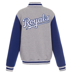 MLB Kansas City Royals Reversible Full Snap Fleece Jacket JHD Embroidered Logos  - Picture 1 of 6