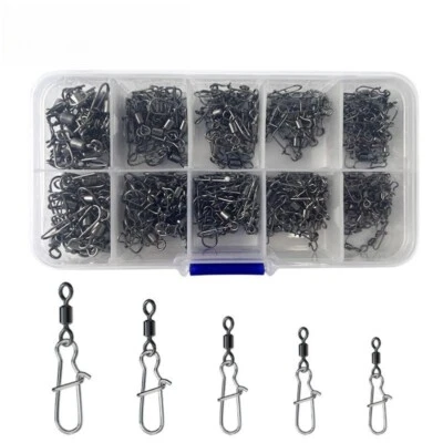 210pcs/set Bearings Rolling Swivel Connector Fishing Swivel Snap with Interlock - Image 1 of 4