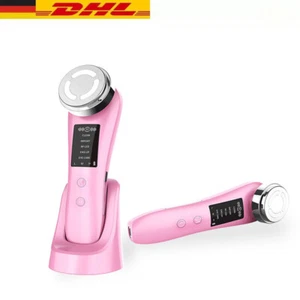 5-in-1 EMS Radio Frequency Microcurrent Skin Rejuvenation Facial Massager Pink - Picture 1 of 8