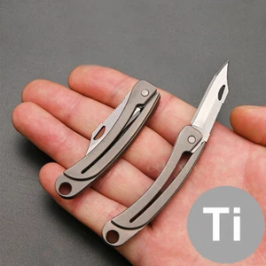 EDC Mini Titanio TC4 Mango Plegable Cuchillo Llavero Herramienta de Supervivencia Exterior - Imagen 1 de 10