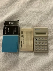 Sharp ELSI MATE , EL-208 Calculator with Original box & Manual Works VTG Mint - Picture 1 of 2