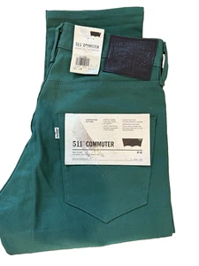 Levi's Men's 511 Slim Fit Commuter Jeans Hunter Green 31W x 30L NWT-NEVER WORN - Picture 1 of 14