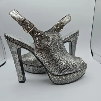 BCBGeneration NUEVO BG-PAISLEY Hoja de Plata Metal Moda Tachonado Correas 7.5 M  Foto 1 de 4