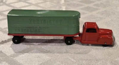 Remolque tractor TOOTSIETOY Truckline verde con cabina roja ¡COMO NUEVO!  Foto 1 de 4