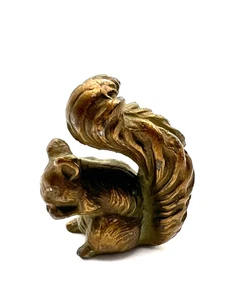Rare Vintage Brass Squirrel Miniature Figure Statue Paperweight - Picture 1 of 10